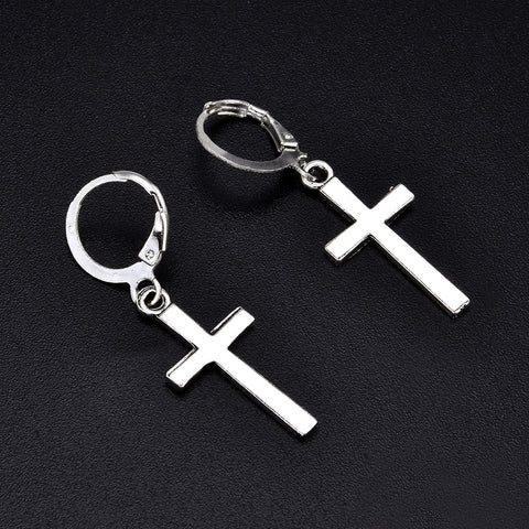 2020 NEW Fashion Men Women Metal Hoop Cross Drop Dangle Ear Studs Earrings Party Punk Earring Jewelry long earrings