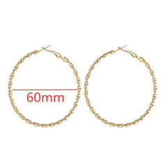 40mm 60mm 70mm 80mm Exaggerate Big Smooth Circle Hoop Earrings Brincos Simple Party Round Loop Earrings for Women Jewelry
