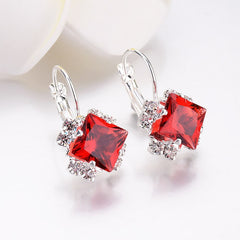 Crystal square earrings women red, blue, etc. 2020 new fashion accessories party banquet jewelry girl gift