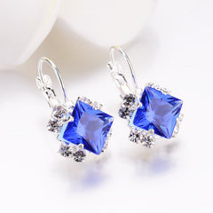Crystal square earrings women red, blue, etc. 2020 new fashion accessories party banquet jewelry girl gift