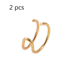 5Pcs/Set Ear Cuff Gold Leaves Non-Piercing Ear Clips Fake Cartilage Earring Jewelry For Women Men